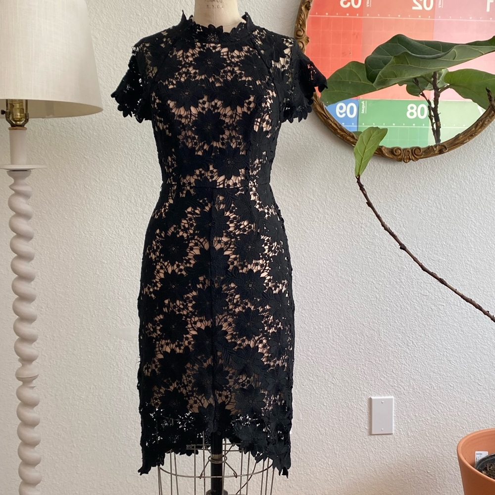 Lulu’s black lace cocktail dress